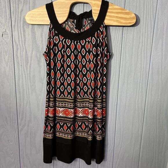 Enfocus Studio Dresses & Skirts - Enfocus Womans Halter Dress Tie Neck Black Red Geometric Pattern Size‎ 16W